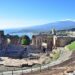 What to do in Taormina sicily:Greek theatre with Mount bEtna as backdrop