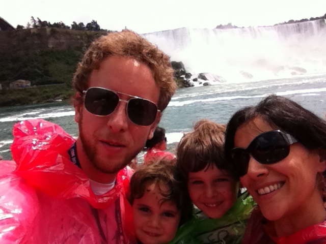 our family on the Hornblower cruise at Niagara Falls