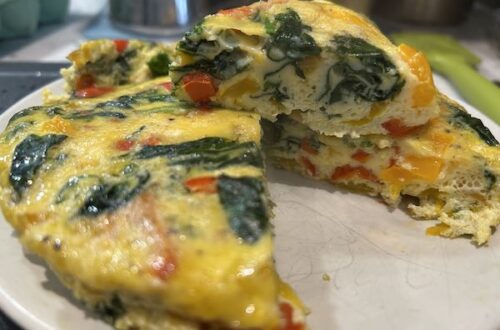 baked Veggie frittata sliced