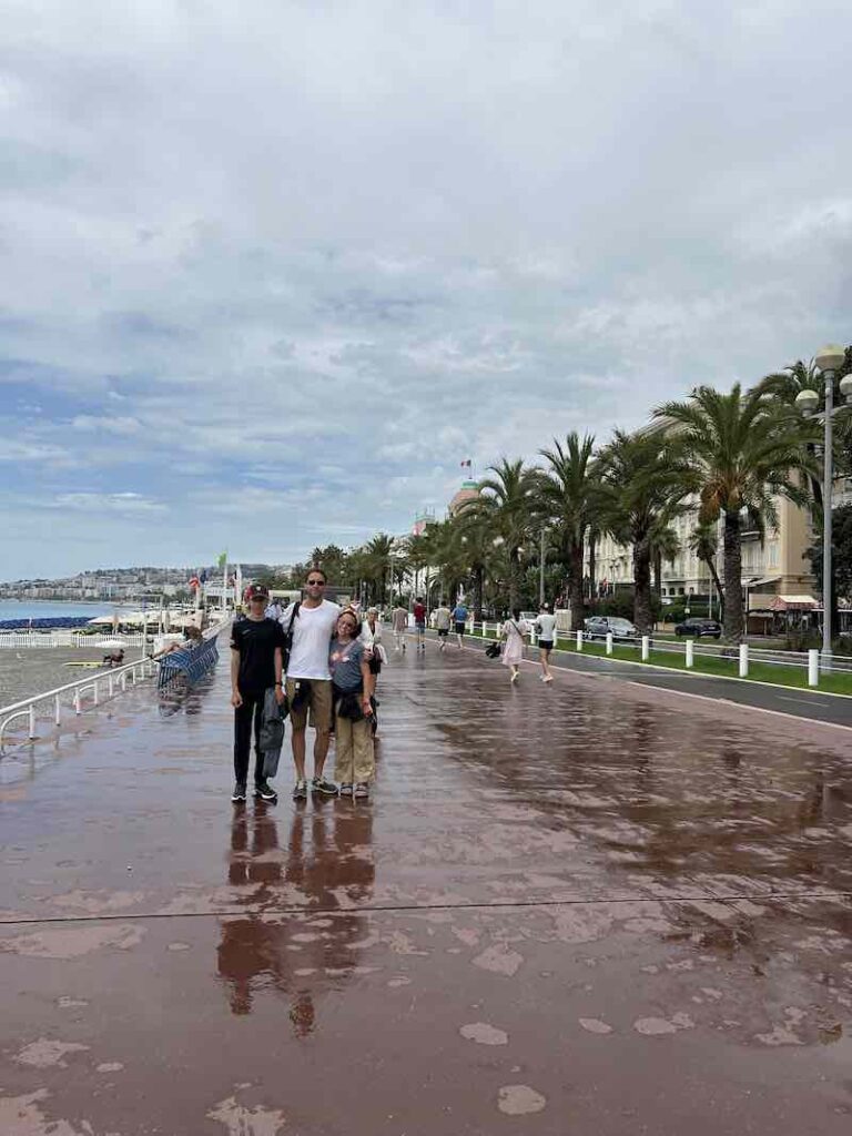 My family in Nice, France, after a thunderstorm in summer